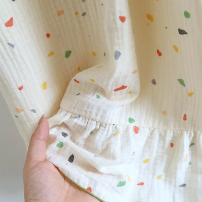 2025 New Summer Women's Sleeping Skirt 100% Cotton Crepe with Chest Cushion Suspender Dress Cute Thin Home Dress Summer Dress