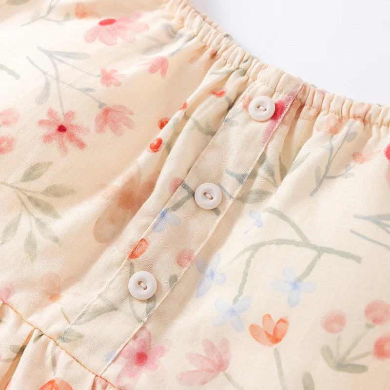 2025 New Summer Women's Sleeping Skirt 100% Cotton Bra Free Strap Skirt Thin Large Floral Dress Summer Dress Sleepwear Women