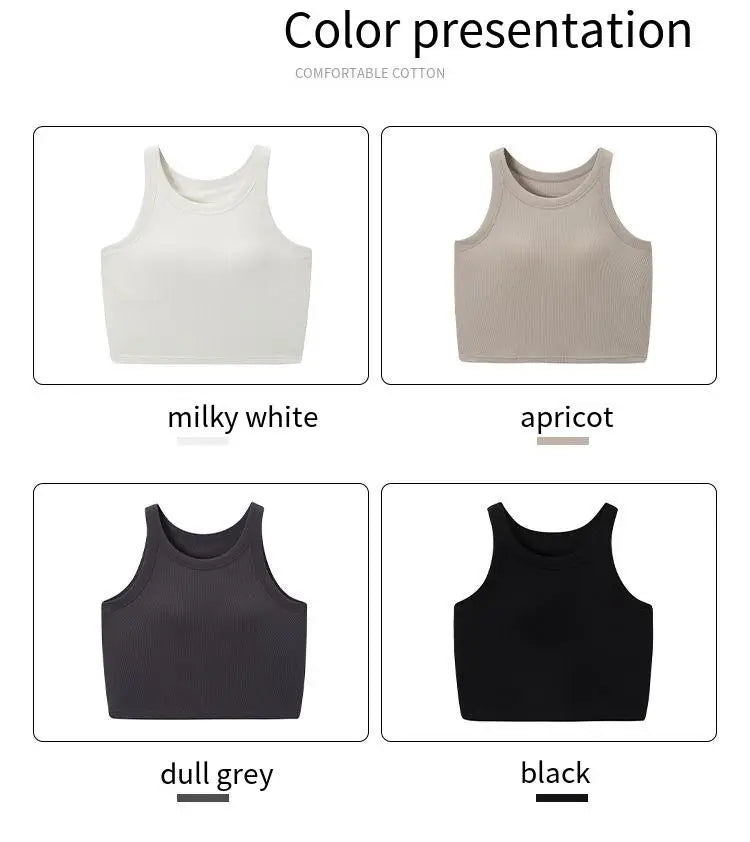 Spring and summer new women's modal with chest pad vest bra one-piece vest home service camisole crop top women camisoles