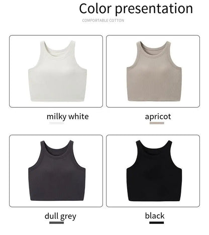 Spring and summer new women's modal with chest pad vest bra one-piece vest home service camisole crop top women camisoles