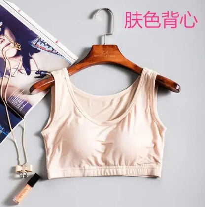 New Modal non-steel ring underwear integrated with chest pad suspenders vest bra sports underwear tube top short vest camisole