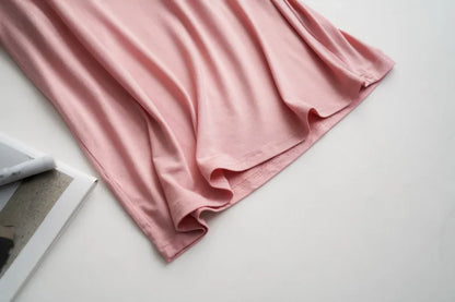 2025 summer new women's pajamas 3-piece Modal large simple pajamas with bra short sleeves+shorts+trousers casual home wear