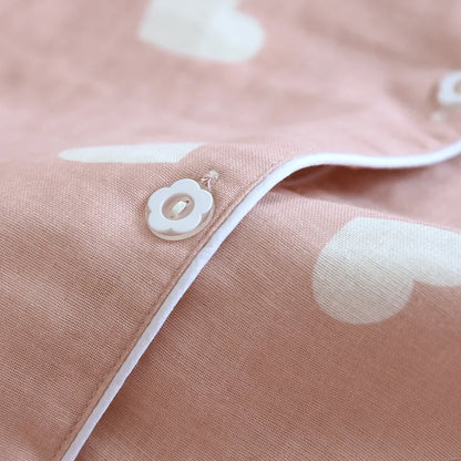 2025 New Spring and Autumn Pajama Set Women's 100% Cotton Long Sleeve Pants Two Piece Love Lovely Sweet Home Furnishing Set