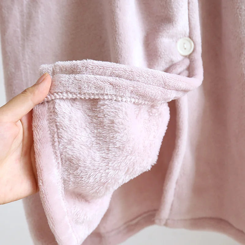 Autumn and winter new style couples' solid color nightgown flannel gown men and women's coral velvet simple pajamas home clothes