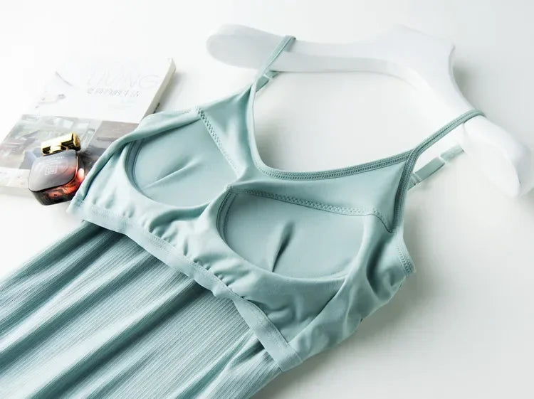 2025 day line modal thread beauty back new steel-free integrated chest pad camisole bottoming shirt with chest pad camisole
