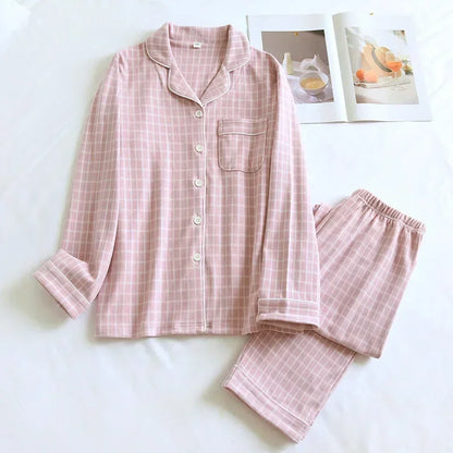 2025 New Couple's Checkered Pajama Set for Autumn and Winter Warmth,Men's and Women's Long sleeved Pants,Two piece Home Clothes