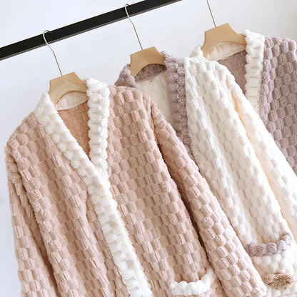 2025 New Autumn/Winter Women's Sleeping Skirt Flannel Plush Thickened Warm Long Dress Coral Plush Home Fur Sleeping Skirt Ladies