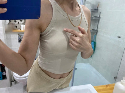 Spring and summer new women's modal with chest pad vest bra one-piece vest home service camisole crop top women camisoles