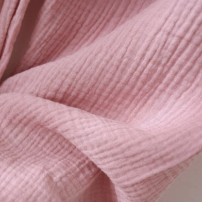 New Spring and Autumn Couple Pajamas Set 100%Cotton Crepe Long Sleeve Pants Two Piece Men's and Women's Large Size Home Garments