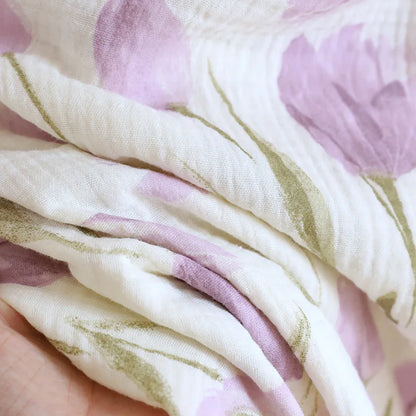 2025 New Summer Women's Sleeping Skirt 100% Cotton Crepe Cloth with Chest Cushion Tank Top Skirt Loose Thin Large Home Clothing