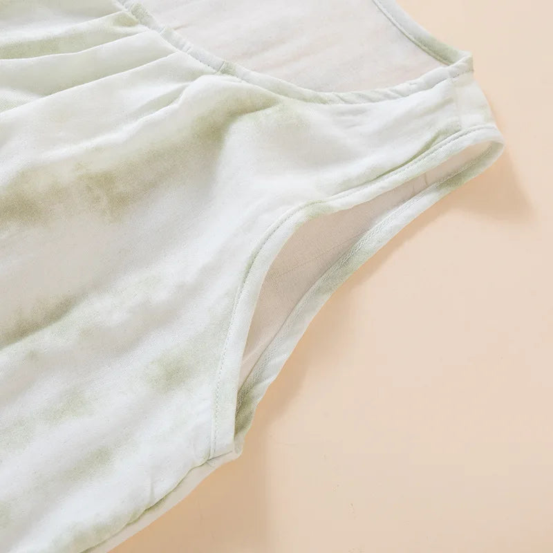 2025 Summer New Women's Sleeping Skirt Bamboo Fiber with Chest Mat Long Skirt Simple Thin Loose Sleeveless Tank Top Skirt