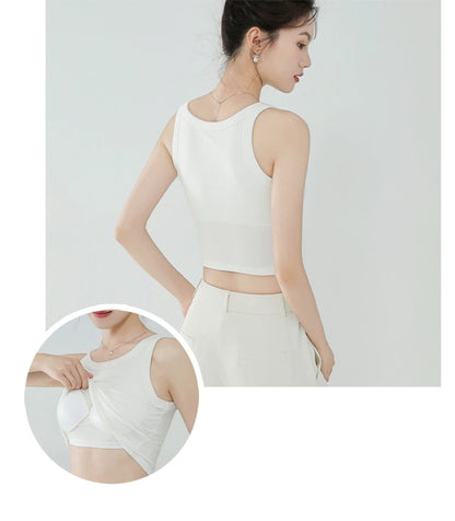Spring and summer new women's modal with chest pad vest bra one-piece vest home service camisole crop top women camisoles