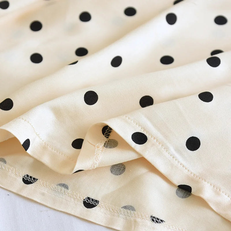 2025 New Women's Summer Short sleeved Nightwear 100% Viscous Fiber Comfortable and Breathable Soft Dress Thin Large Home Fury
