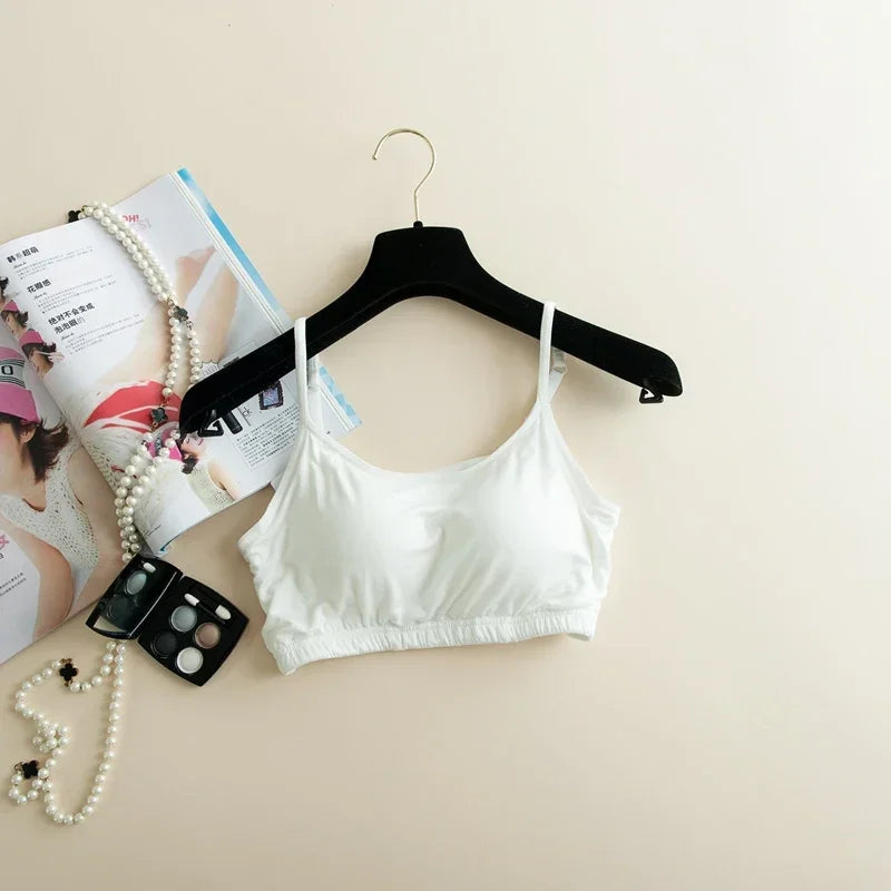 New Modal non-steel ring underwear integrated with chest pad suspenders vest bra sports underwear tube top short vest camisole