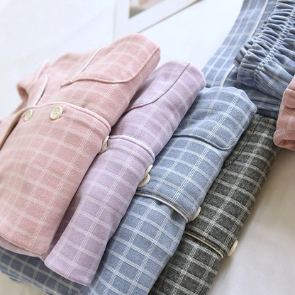 2025 New Couple's Checkered Pajama Set for Autumn and Winter Warmth,Men's and Women's Long sleeved Pants,Two piece Home Clothes