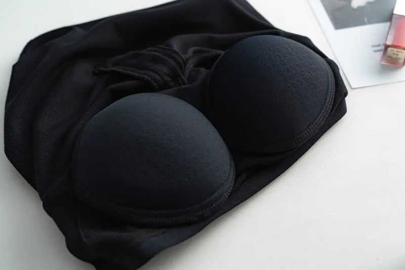 2025 Summer New Women's Short Tank Top with Chest Cushion Bottom Women's Viscous Fiber Inner Strap Top Thin Thread Pajamas