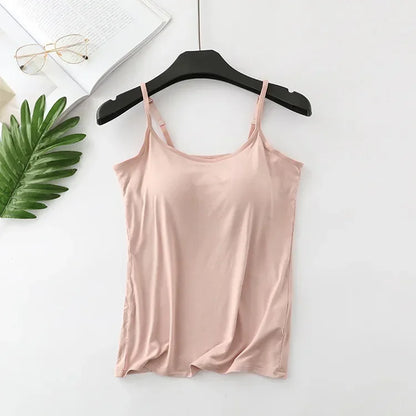 2025 new modal female large size no steel ring integrated five-finger chest pad camisole bottoming shirt slim multicolor