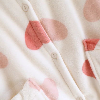 2025 Winter New Flannel Sleeping Robe Women's Bathrobe Long Thickened Velvet Cute Sweet Hooded Home Robe Sleepwear Ladies