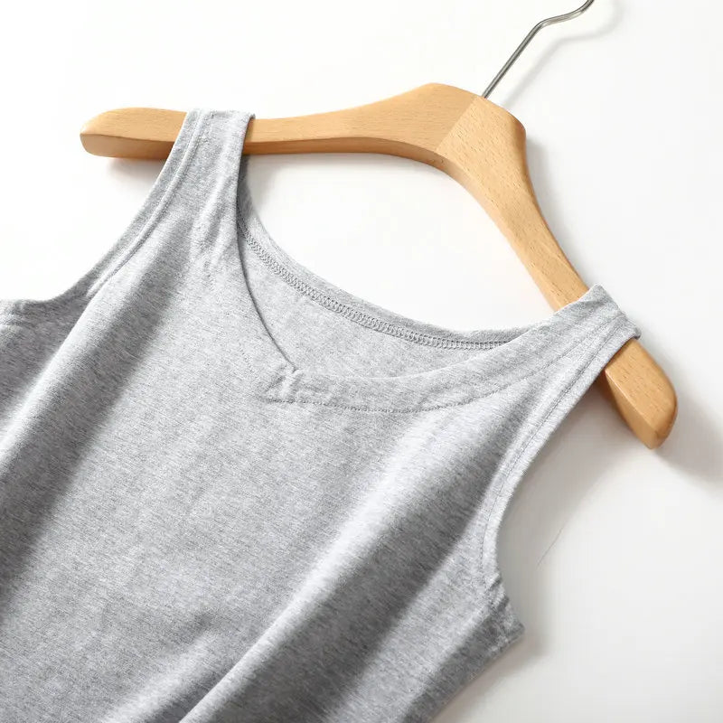 2025 new summer women's sleeveless vest single-piece top Modal vest body-fitting bottom top V-neck sling with thin home clothes