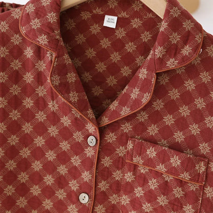 2025 New Spring and Autumn Women's Pajama Set Full Cotton Long Sleeve Long Pants Two Piece Set Cardigan Women's Home Clothes
