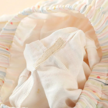 2025 Summer New Women's Pajama Set 100% Cotton Gauze Short Sleeve Shorts Two Piece Set Thin cardigan Home Clothes sleepwear