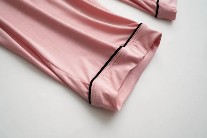 2025 summer new women's pajamas 3-piece Modal large simple pajamas with bra short sleeves+shorts+trousers casual home wear