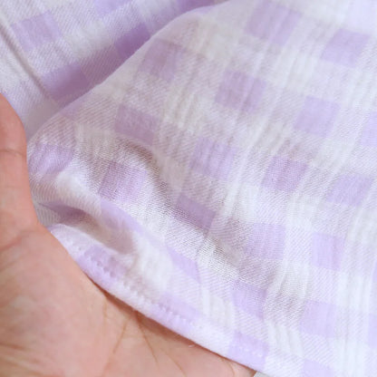2025 Summer New Women's Sleeping Skirt Tank Top 100% Pure Cotton Large Size Loose Plaid with Chest Cushion Dress Home Fury