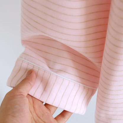 2025 Autumn/Winter New Women's Pajama Set Long Sleeve Long Pants Two Piece Set Striped German Velvet Warm Thick Home Clothes