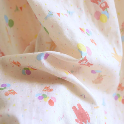 2025 Summer New Women's Pajama Skirt 100% Pure Cotton Double Layer Gauze Short Sleeve Pajama Skirt Thin Cute Pullover Home Dress