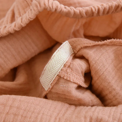 2025 new women's pajama suit 100% cotton crepe sweet lovely long-sleeved trousers two-piece home wear thin sleepwear women