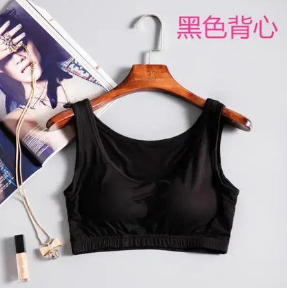 New Modal non-steel ring underwear integrated with chest pad suspenders vest bra sports underwear tube top short vest camisole