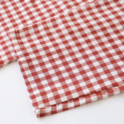 2025 Spring/Summer Couple Pajama Set 100% Cotton Double Layer Gauze Men's and Women's Japanese Plaid Set Long sleeved Home Fury