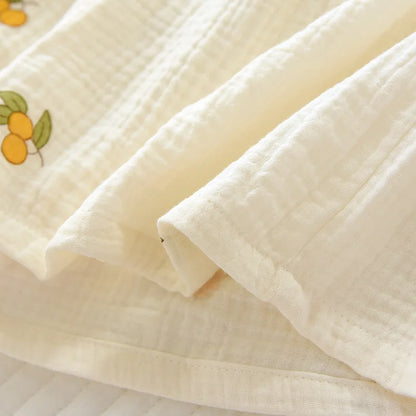 New summer ladies pajamas short-sleeved shorts two-piece set 100% cotton crepe suit female cute fresh home clothes plus size