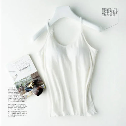 2025 day line modal thread beauty back new steel-free integrated chest pad camisole bottoming shirt with chest pad camisole