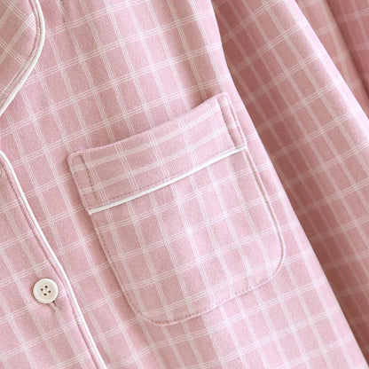 2025 New Couple's Checkered Pajama Set for Autumn and Winter Warmth,Men's and Women's Long sleeved Pants,Two piece Home Clothes